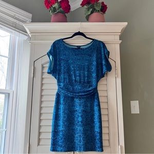 Ann Taylor XS Petite Blue Turquoise Mini Dress